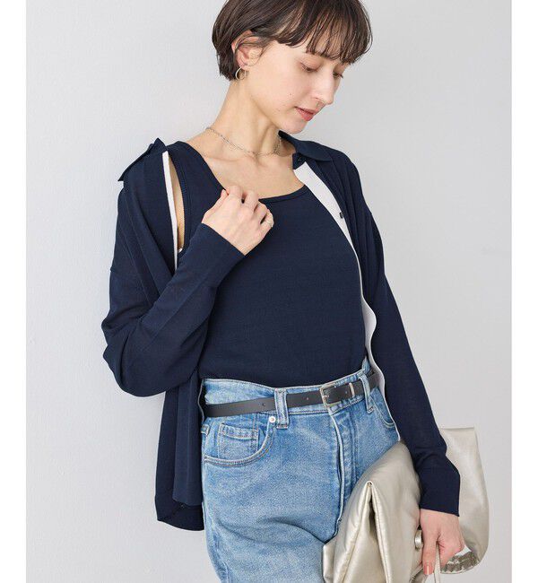 Rope&rsquo;Picnic「【2点セット】配色デザインカーディガン&インナーアンサンブル/イージーケア」|カーディガン|