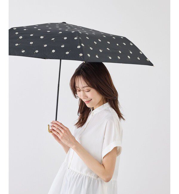 ROPE PICNIC PASSAGE「【Wpc.】遮光ゴールドラインマーガレットmini折りたたみ傘/晴雨兼用・UVカット」|傘|