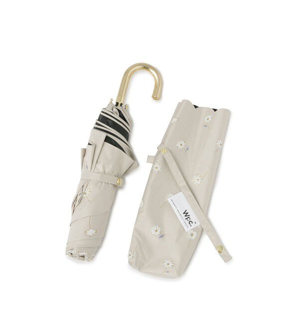 ROPE PICNIC PASSAGE「【Wpc.】遮光ゴールドラインマーガレットmini折りたたみ傘/晴雨兼用・UVカット」|傘|