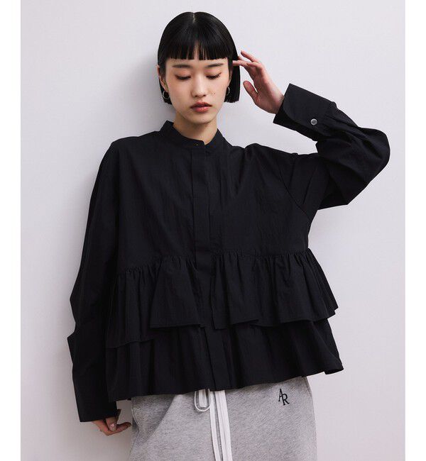 ADAM ET ROPE'「【WEB限定】フリルブラウス」|シャツ・ブラウス|