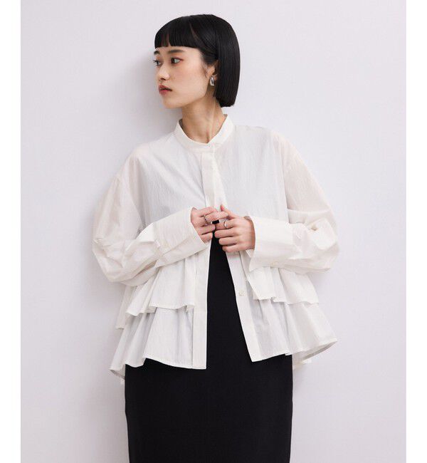 ADAM ET ROPE'「【WEB限定】フリルブラウス」|シャツ・ブラウス|