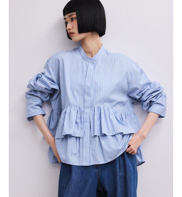 ADAM ET ROPE'「【WEB限定】フリルブラウス」|シャツ・ブラウス|