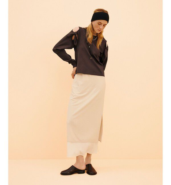 ADAM ET ROPE'「バイカラーエラスティックスカート」|スカート|