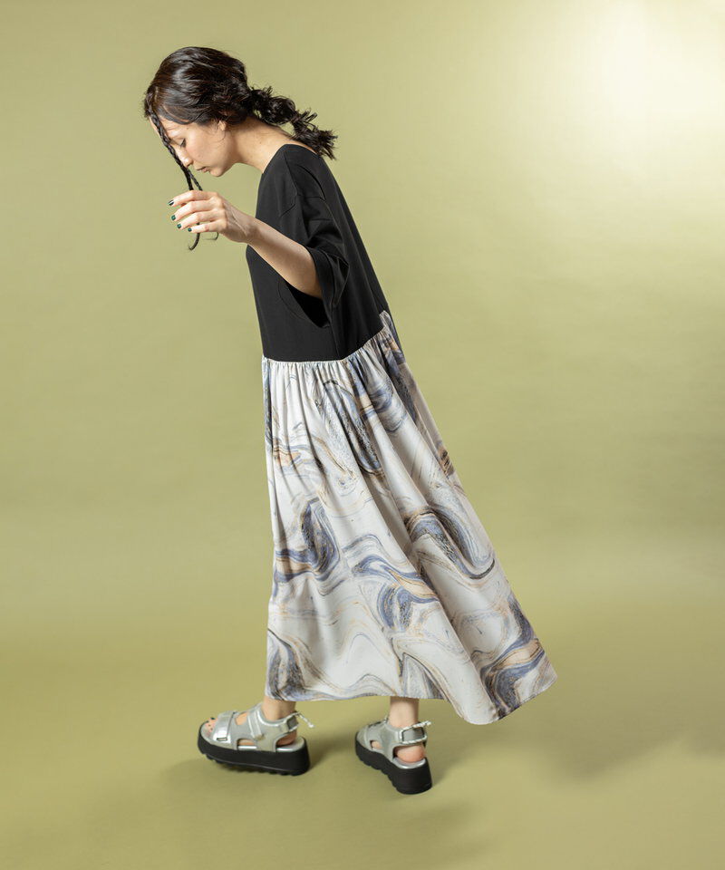  「2WAYプリント切替ワンピース」|ワンピース|