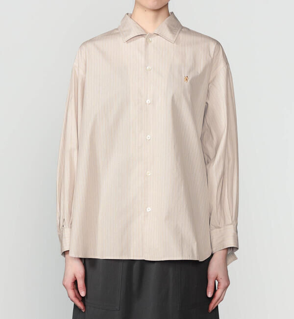 GYMPHLEX「Gymphlex | コットン マルチストライプ 長袖チュニックシャツ WOMEN」|シャツ・ブラウス|