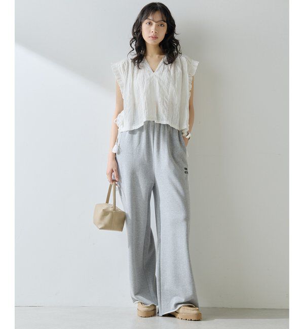  「ロゴ裏毛ワイドパンツ」|チノ|