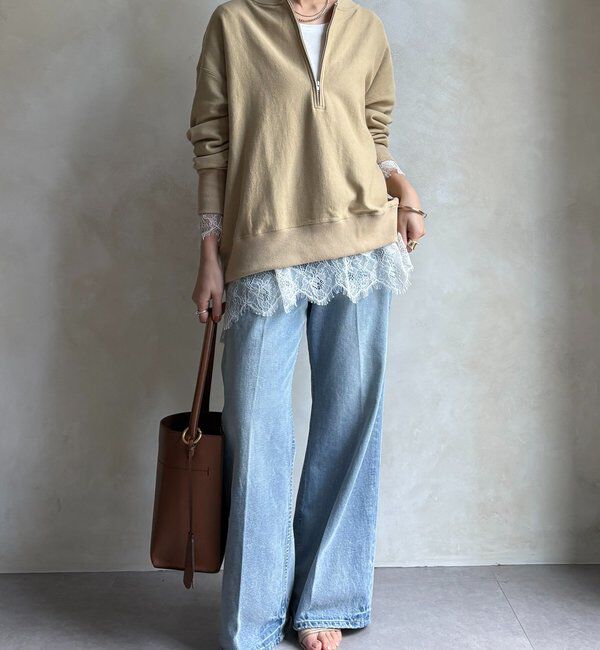  「【新色追加】【インフルエンサー OKOCHI企画】ハーフジップスウェット」|Tシャツ・カットソー|