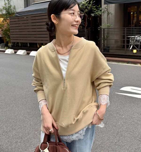  「【新色追加】【インフルエンサー OKOCHI企画】ハーフジップスウェット」|Tシャツ・カットソー|