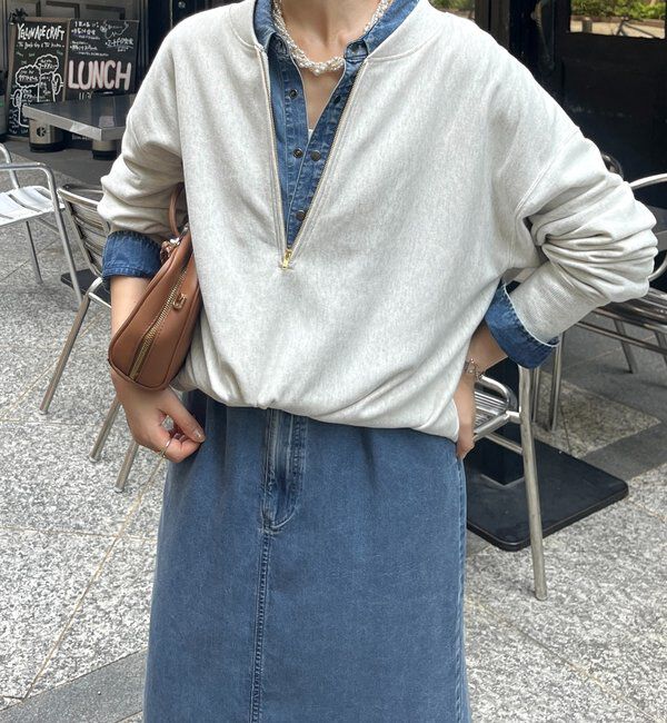  「【新色追加】【インフルエンサー OKOCHI企画】ハーフジップスウェット」|Tシャツ・カットソー|