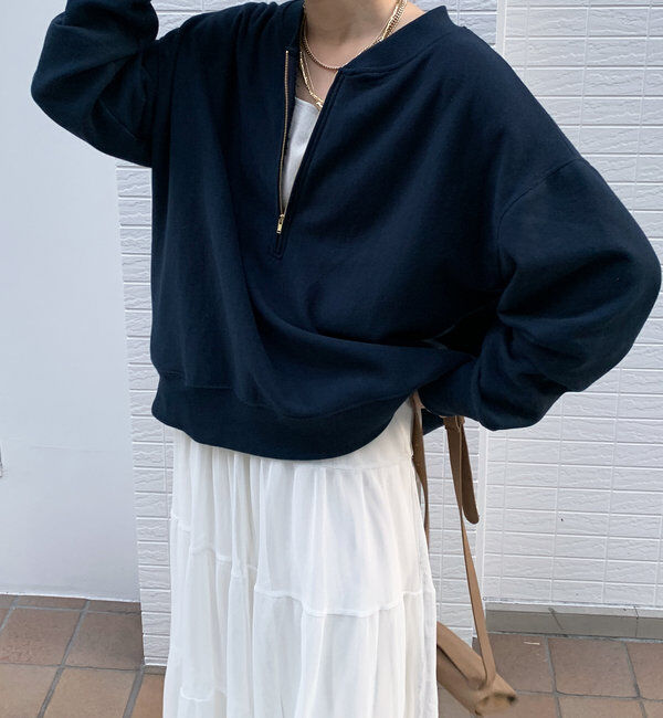  「【新色追加】【インフルエンサー OKOCHI企画】ハーフジップスウェット」|Tシャツ・カットソー|