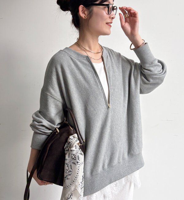  「【新色追加】【インフルエンサー OKOCHI企画】ハーフジップスウェット」|Tシャツ・カットソー|