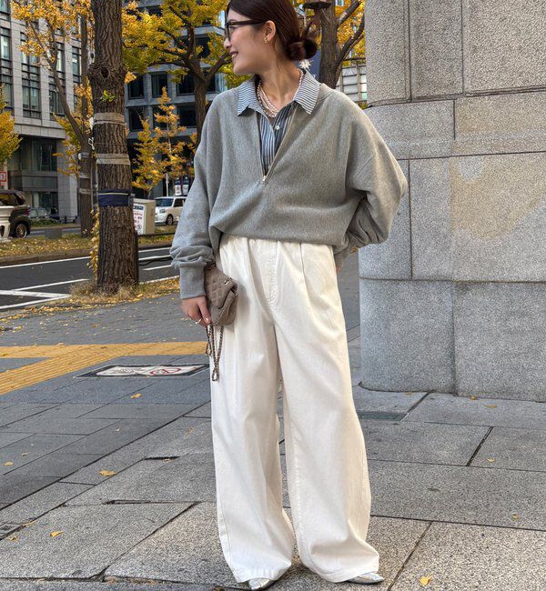  「【新色追加】【インフルエンサー OKOCHI企画】ハーフジップスウェット」|Tシャツ・カットソー|