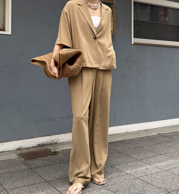  「接触冷感ワイドパンツ」|チノ|