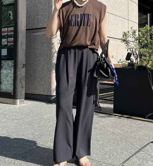  「接触冷感ワイドパンツ」|チノ|