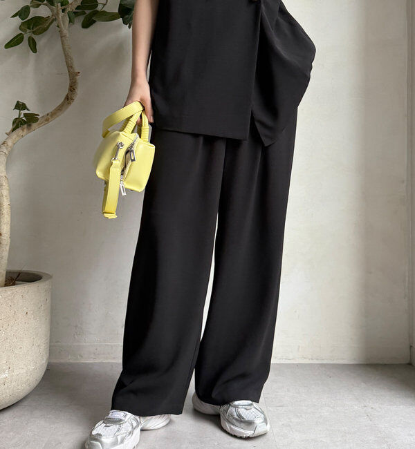  「接触冷感ワイドパンツ」|チノ|