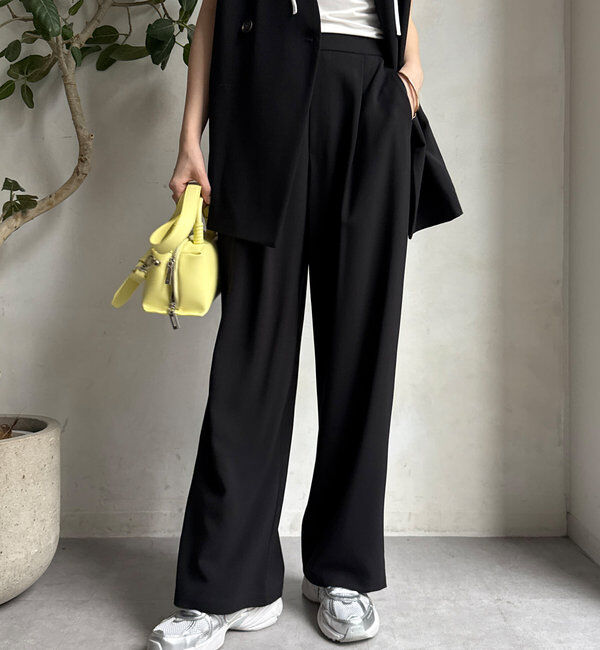  「接触冷感ワイドパンツ」|チノ|