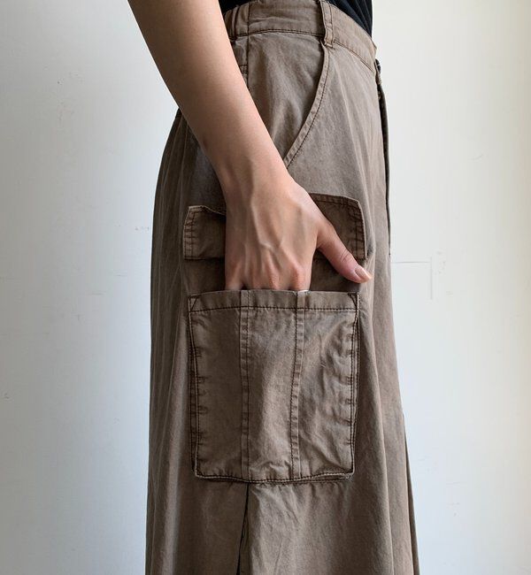  「綿リヨセルピグメント加工カーゴスカート」|スカート|