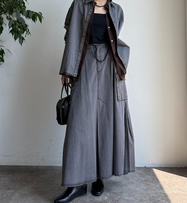  「綿リヨセルピグメント加工カーゴスカート」|スカート|