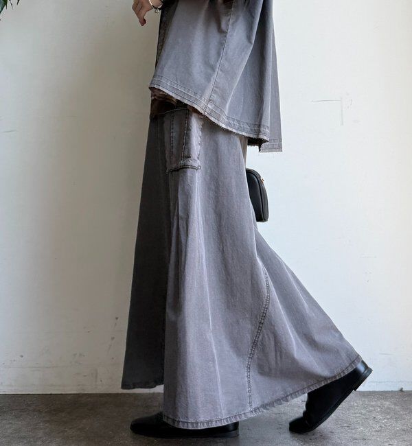  「綿リヨセルピグメント加工カーゴスカート」|スカート|