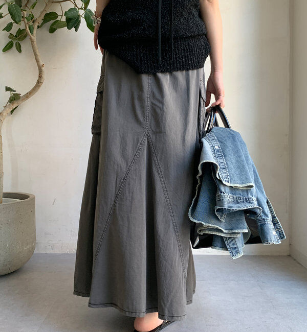  「綿リヨセルピグメント加工カーゴスカート」|スカート|