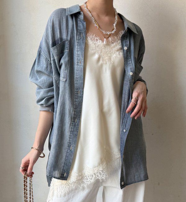  「袖リブシアーデニムシャツ」|シャツ・ブラウス|