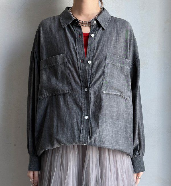  「袖リブシアーデニムシャツ」|シャツ・ブラウス|