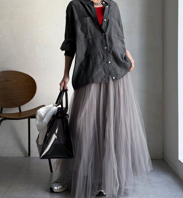  「袖リブシアーデニムシャツ」|シャツ・ブラウス|