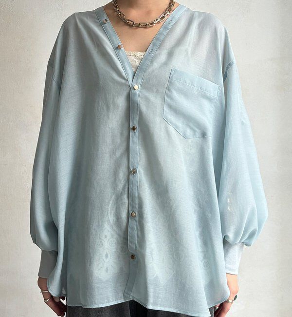  「GOLDボタンVVシャツ」|シャツ・ブラウス|