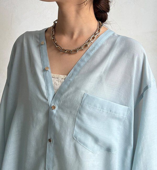  「GOLDボタンVVシャツ」|シャツ・ブラウス|