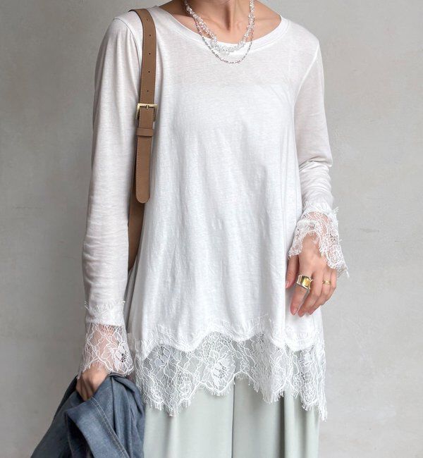  「ヘムレースロンTEE」|Tシャツ・カットソー|