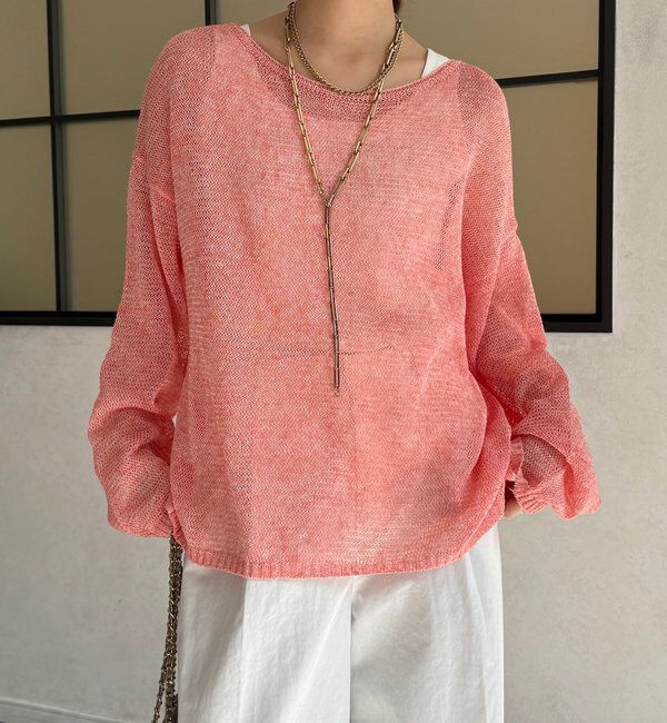  「メランジプルオーバー」|ニット・セーター|ピンク