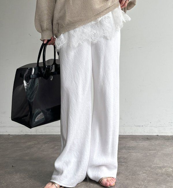  「【全骨格細見え！】リネンバイヤスパンツ」|チノ|