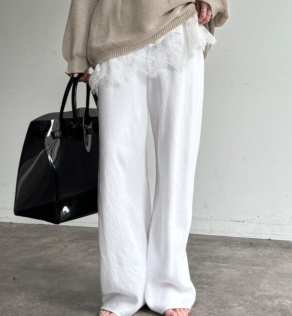  「【全骨格細見え！】リネンバイヤスパンツ」|チノ|