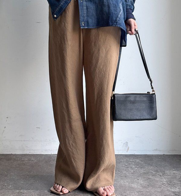  「【全骨格細見え！】リネンバイヤスパンツ」|チノ|