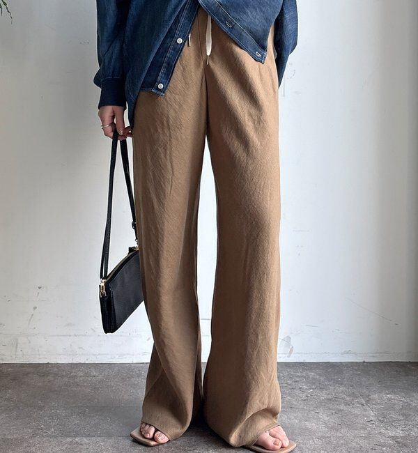  「【全骨格細見え！】リネンバイヤスパンツ」|チノ|