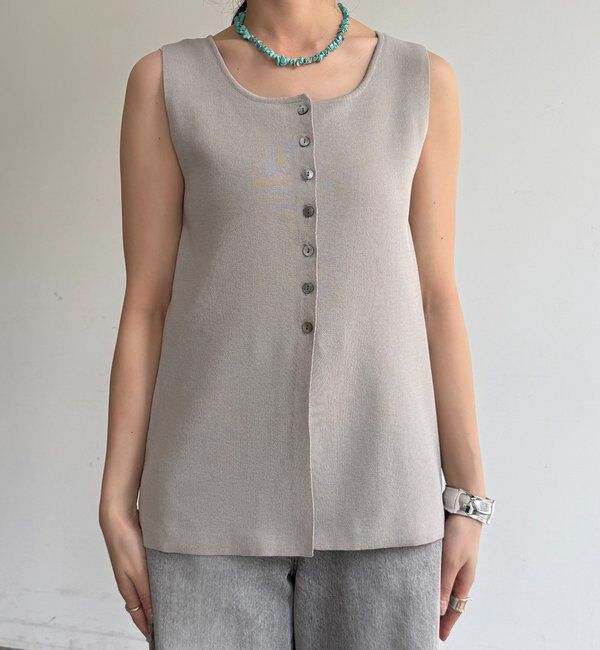  「フロントボタンスクエアニットタンク」|ニット・セーター|