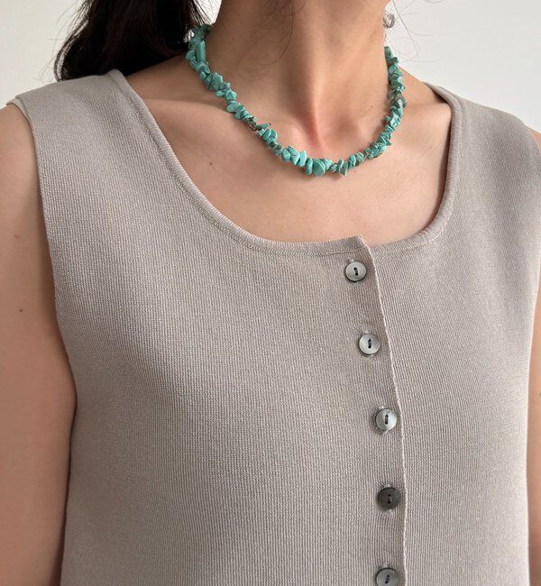  「フロントボタンスクエアニットタンク」|ニット・セーター|