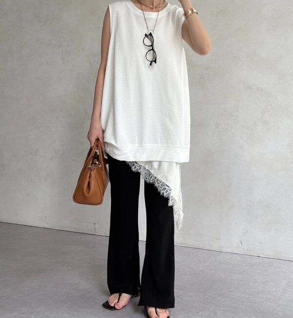  「サイドファスナーセミフレアパンツ」|チノ|