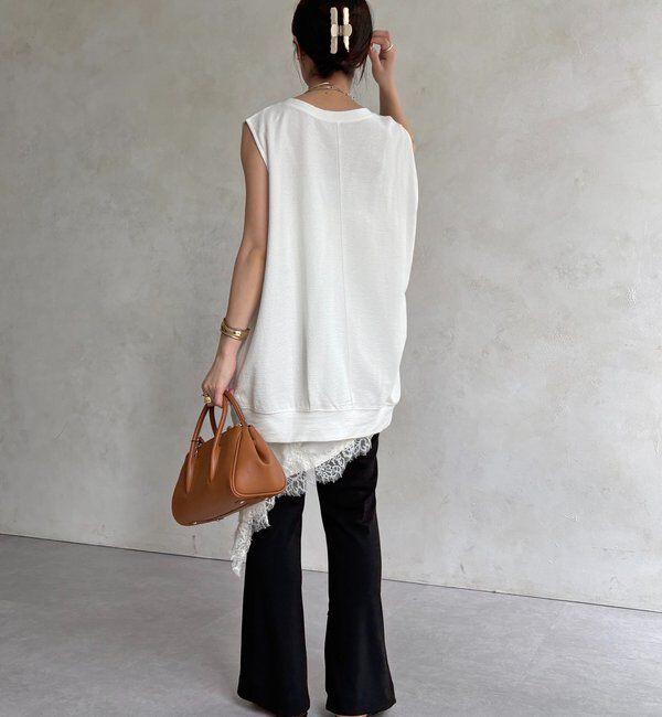  「サイドファスナーセミフレアパンツ」|チノ|