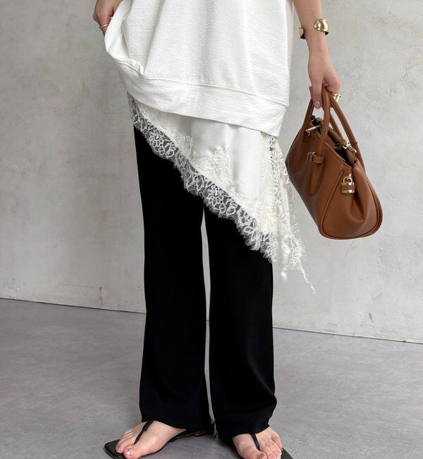  「サイドファスナーセミフレアパンツ」|チノ|