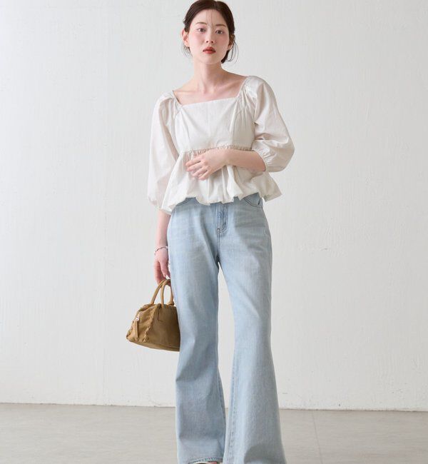  「【花柄&無地】フラワーバルーンブラウス」|シャツ・ブラウス|