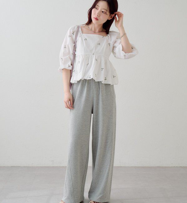  「【花柄&無地】フラワーバルーンブラウス」|シャツ・ブラウス|