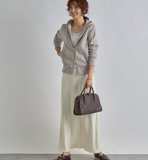  「【WEB限定/キレイめ上品】スポンジダンボールZIPパーカーカットソー」|パーカー|