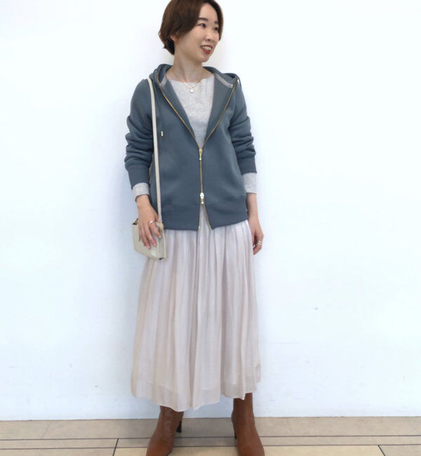  「【WEB限定/キレイめ上品】スポンジダンボールZIPパーカーカットソー」|パーカー|