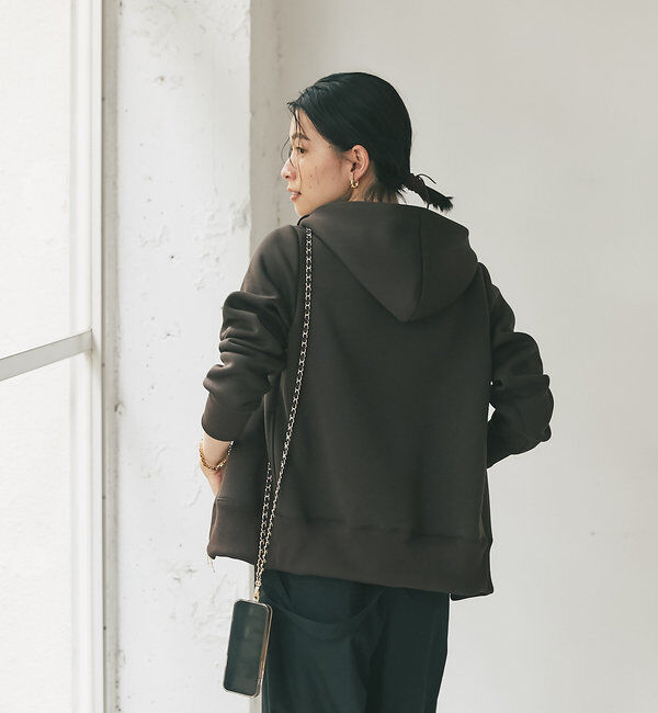  「【WEB限定/キレイめ上品】スポンジダンボールZIPパーカーカットソー」|パーカー|