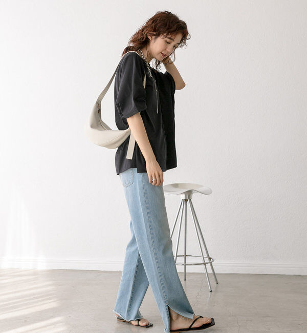  「【全骨格美脚見え！】slit DENIM」|デニム|