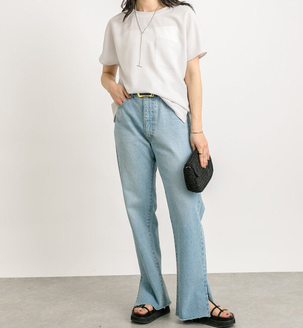  「【全骨格美脚見え！】slit DENIM」|デニム|