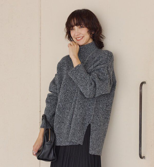  「【暖かな素材感/リバイバル】MIXヤーンタートルニット」|ニット・セーター|
