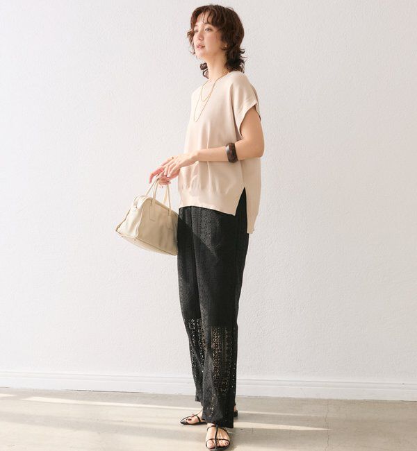  「【接触冷感】クールタッチショルダーニット」|ニット・セーター|