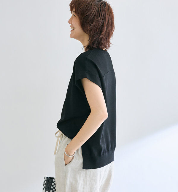  「【接触冷感】クールタッチショルダーニット」|ニット・セーター|